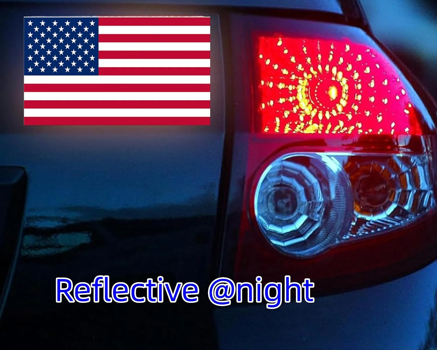 Reflective American Flag Stickers – 3-Pack, 5×3 Inches – Durable & Waterproof De