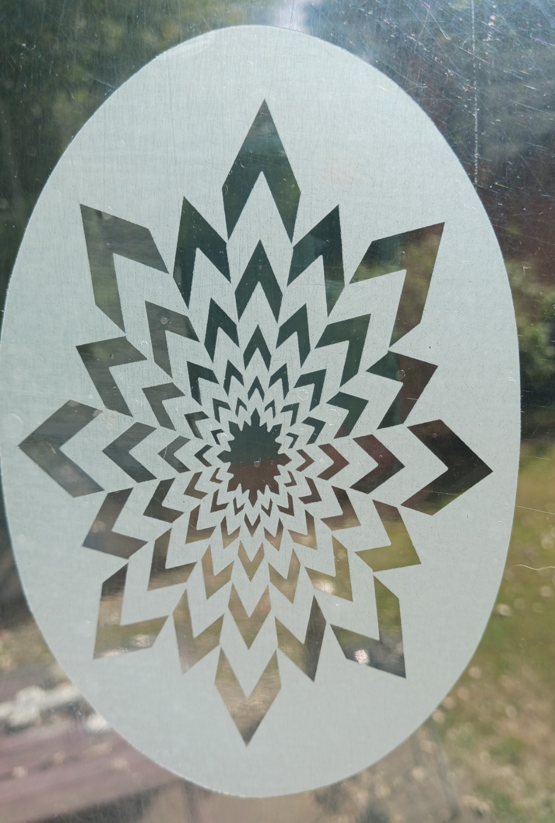 DESIGN Window Decal 4"x6" OVAL Etched Glass Look Cling Removable 15
