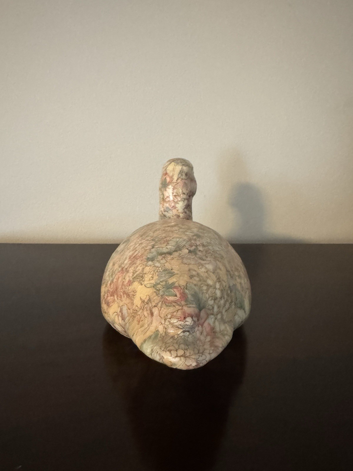 Vintage Floral Decoupage Duck Decoy Figurine Country Cottagecore Home Decor