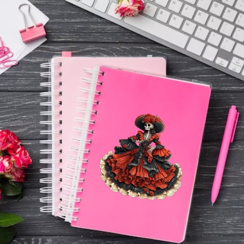 Day of the Dead Catrina, Dia de los Muertos Precision Cut Decal