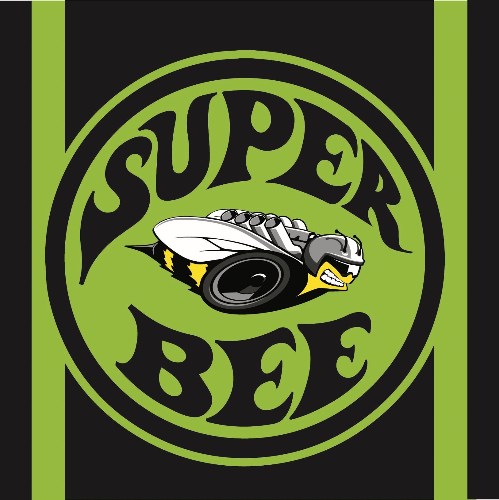 Super Bee vinyl banner man cave garage approx 3×3 scat pack green