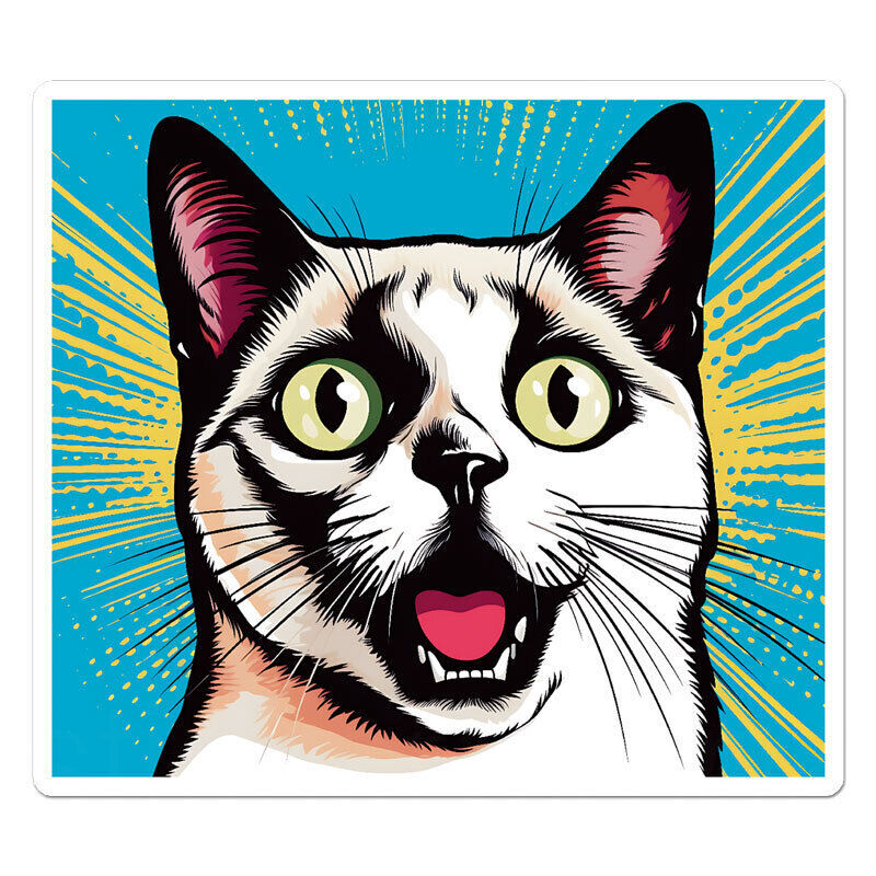 Popart Siamese Cat Sticker Decal