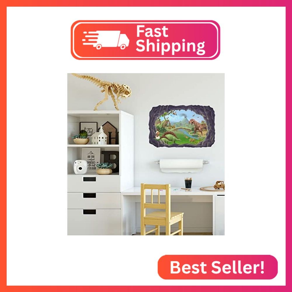 Dinosaur Wall Decals for Kids Room, Boys Bedroom Decorations, Playroom Mural Sti
