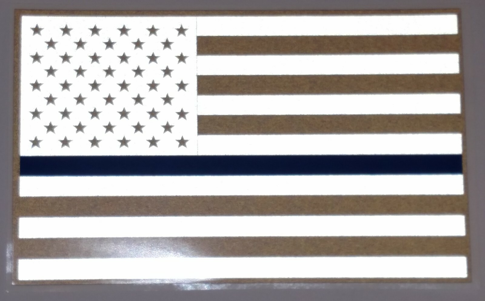 REFLECTIVE Subdued AMERICAN FLAG THIN BLUE LINE DECAL fire Multiple Size Law