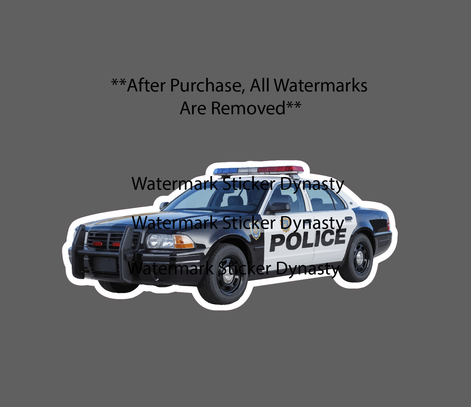 Police Car Sticker Waterproof Decal Officer Cop Law Justice TV Gift NEW