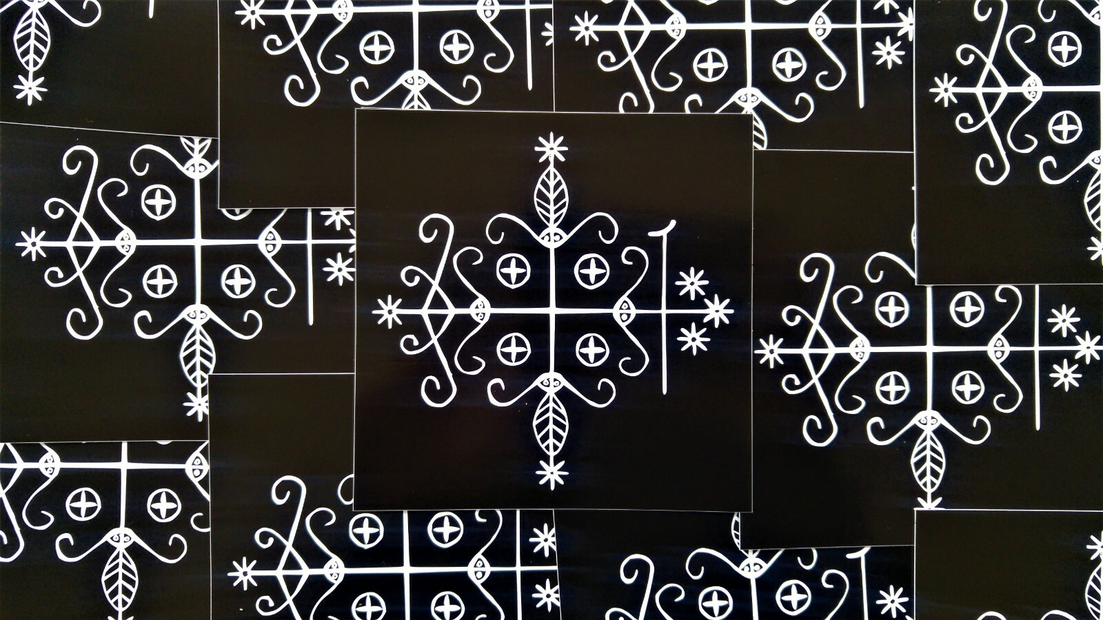 4×4" Papa Legba Voodoo Veve VINYL Sticker – Pentagram Occult Gothic Bumper Car