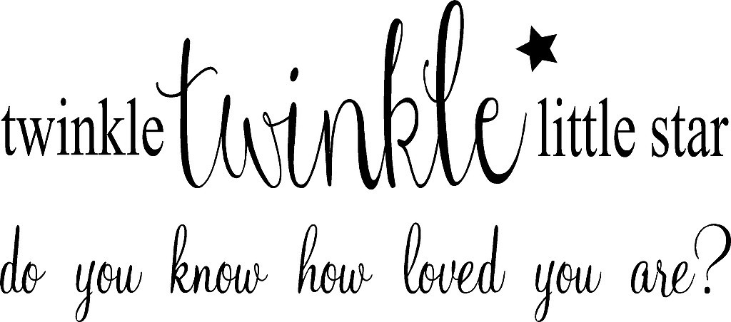 Twinkle Twinkle Little Star Childrens Nursery Vinyl Wall Decal Lettering Words