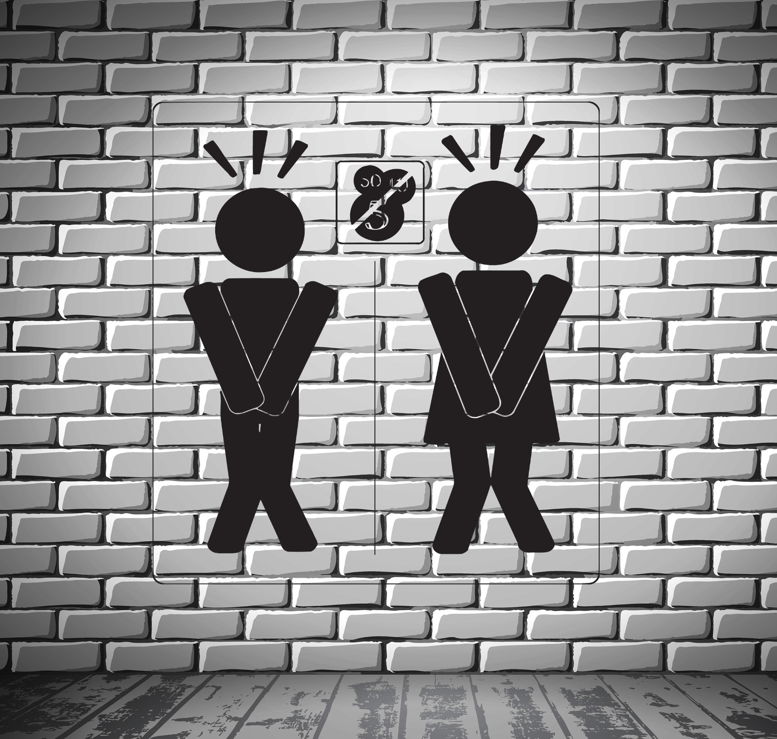 Emblem Badge Hygienic Place Men and Women Lavatory Vinyl Decal Wall Sticker n604