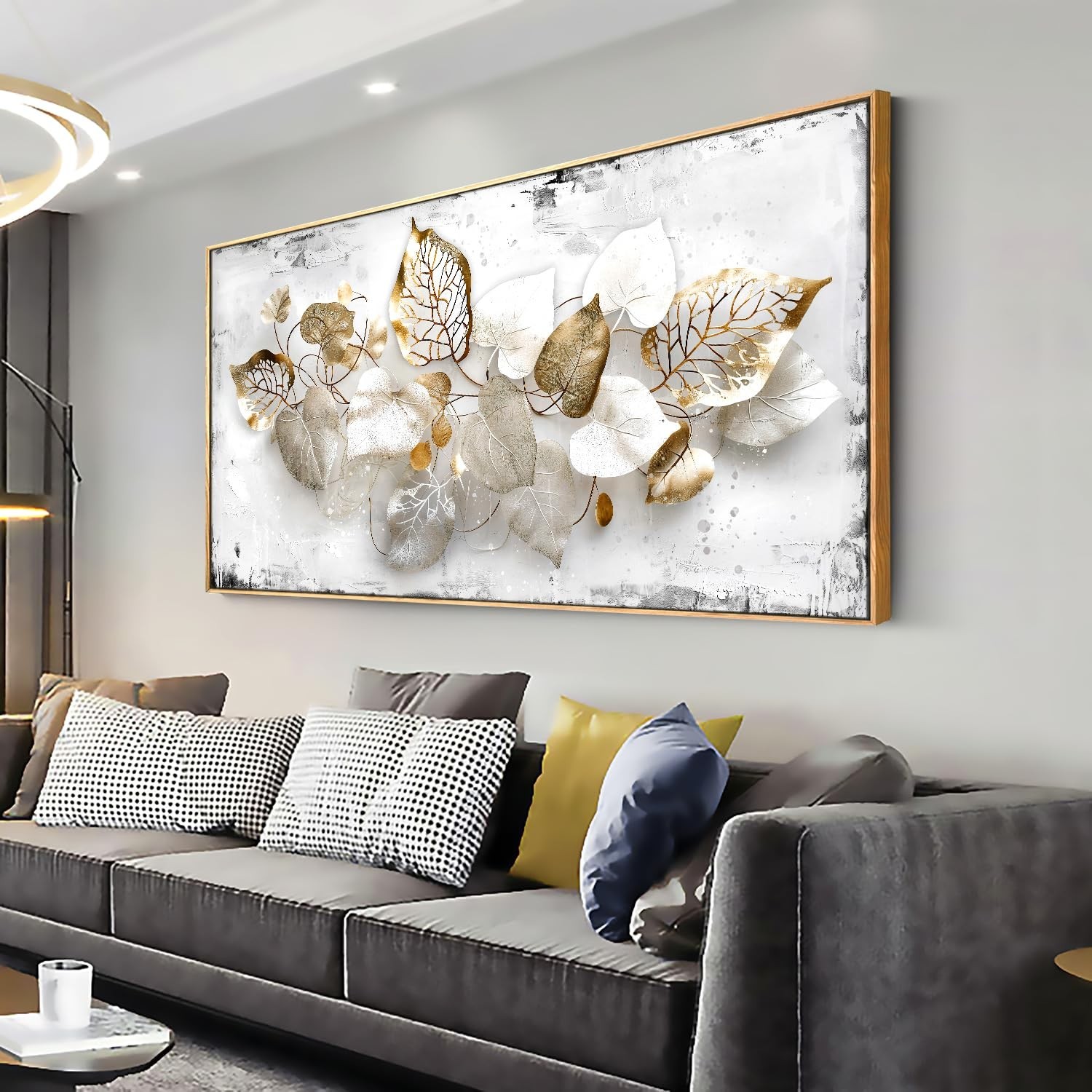 Wall Art Leaf Modern Botanical Artwork Canvas Painting for Living Room Bedroo…