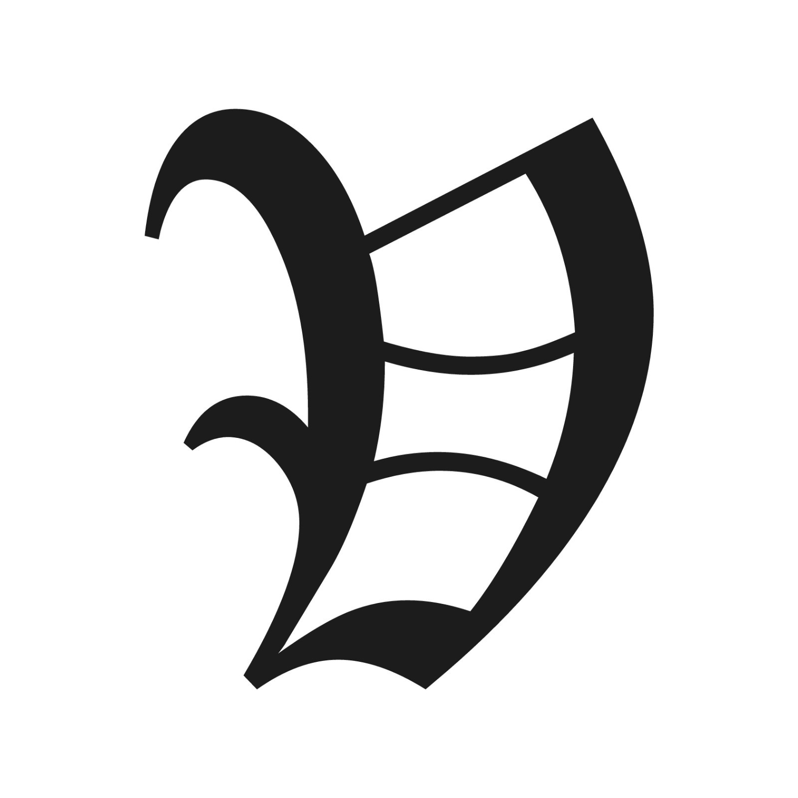Old English V Letter Initial Vinyl Sticker Decal Monogram Diploma