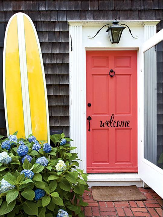 WELCOME Front Door Entrance Wall Decal Words Lettering Home Decor Vinyl Sticker