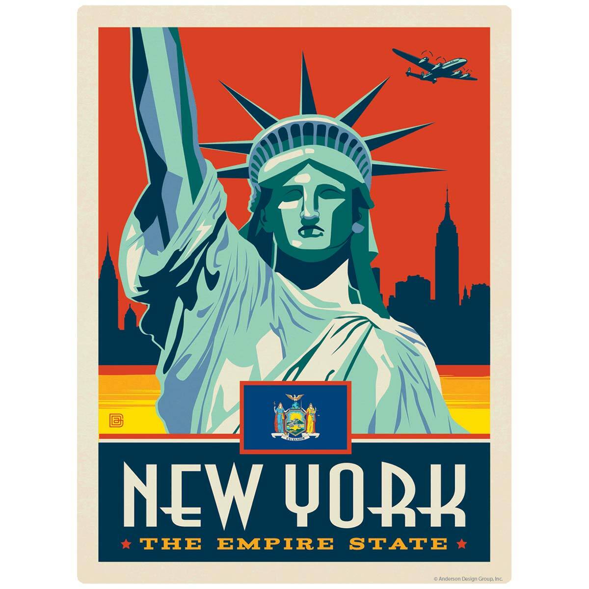 New York Empire State Statue of Liberty Decal Peel and Stick Decor