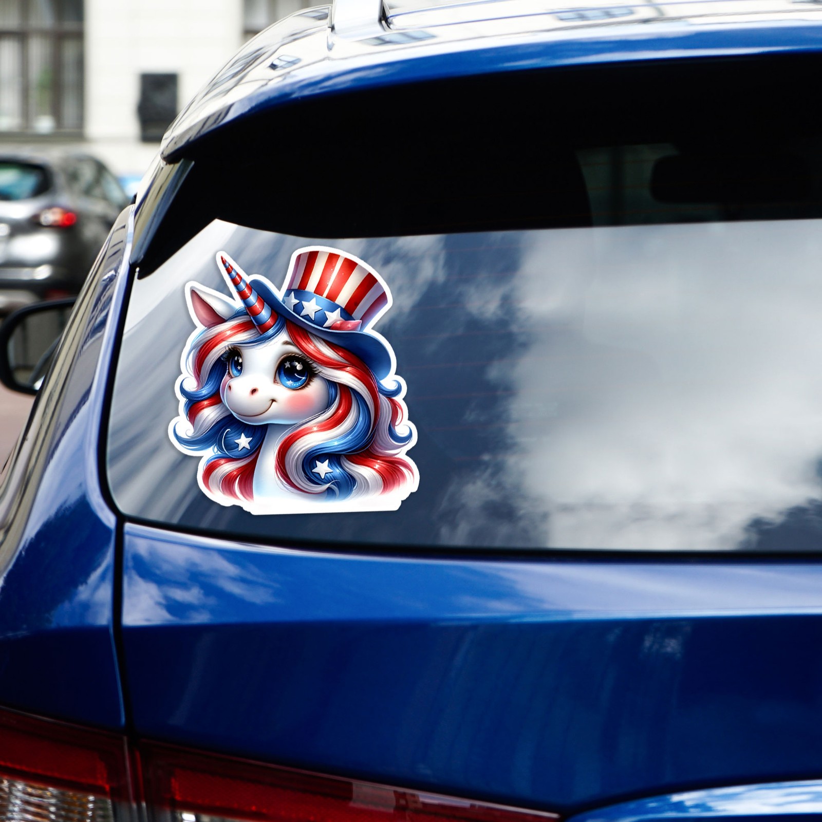 Red White Blue Unicorn – Vinyl Decal Sticker – Car Window Laptop – #1621