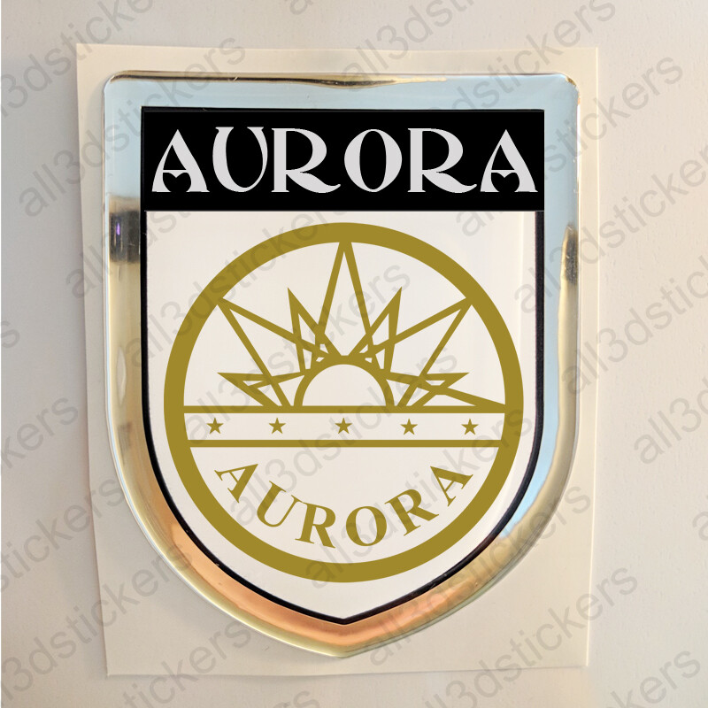 Aurora USA Sticker Seal Resin Domed Flag United States Stickers 3D Shield