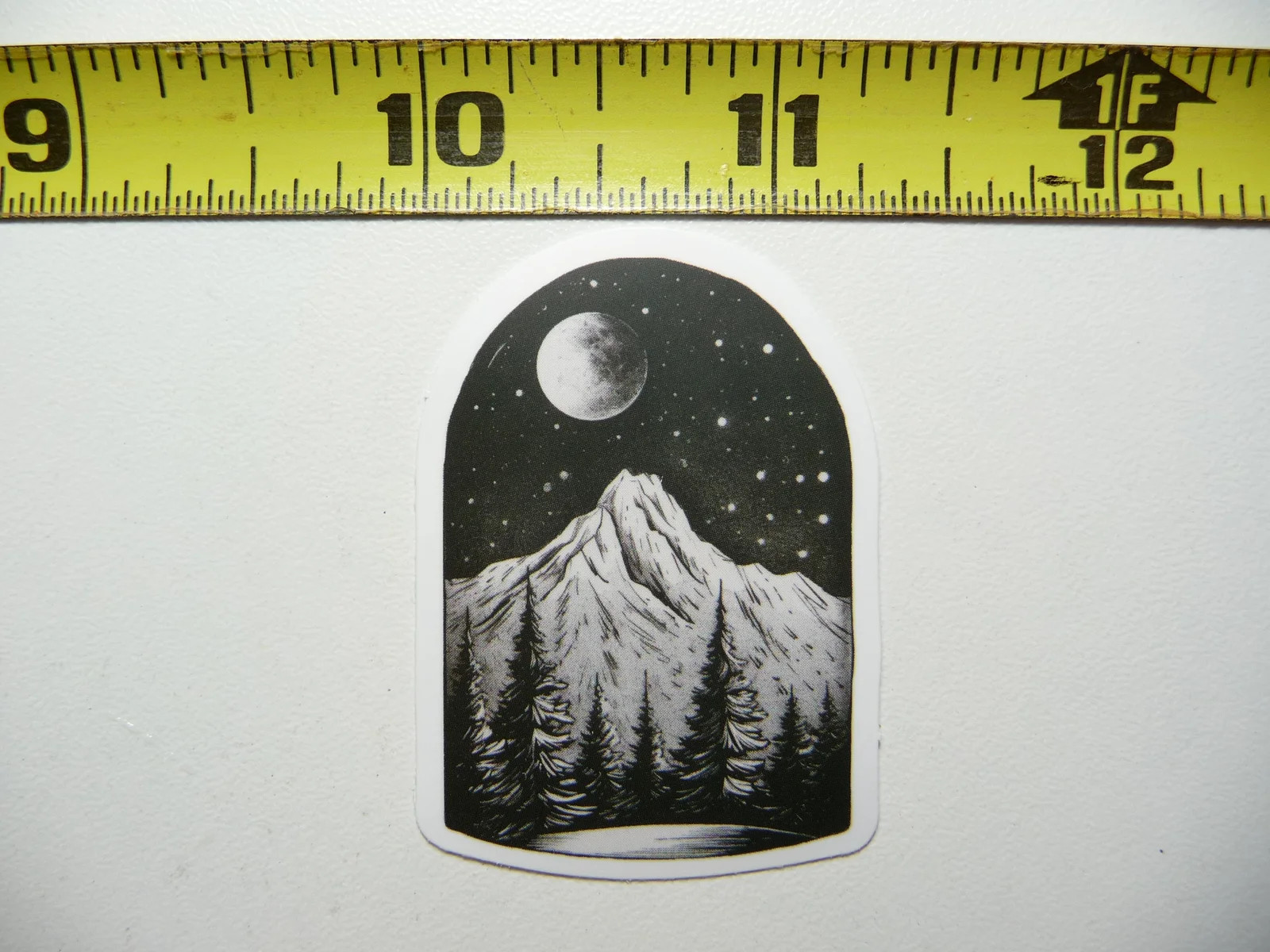 COOL MOUNTAIN FULL MOON TWINKLING STARS SMALL STICKER DECAL NATURE OUTDOORS