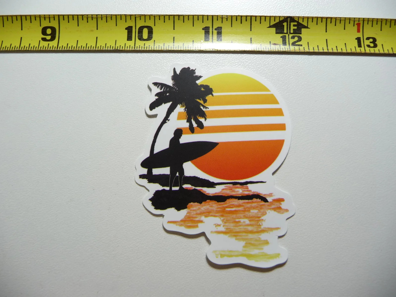 HAWAII SURF SURFER PALM TREE SUNSET SMALL STICKER DECAL VACATION TRIP