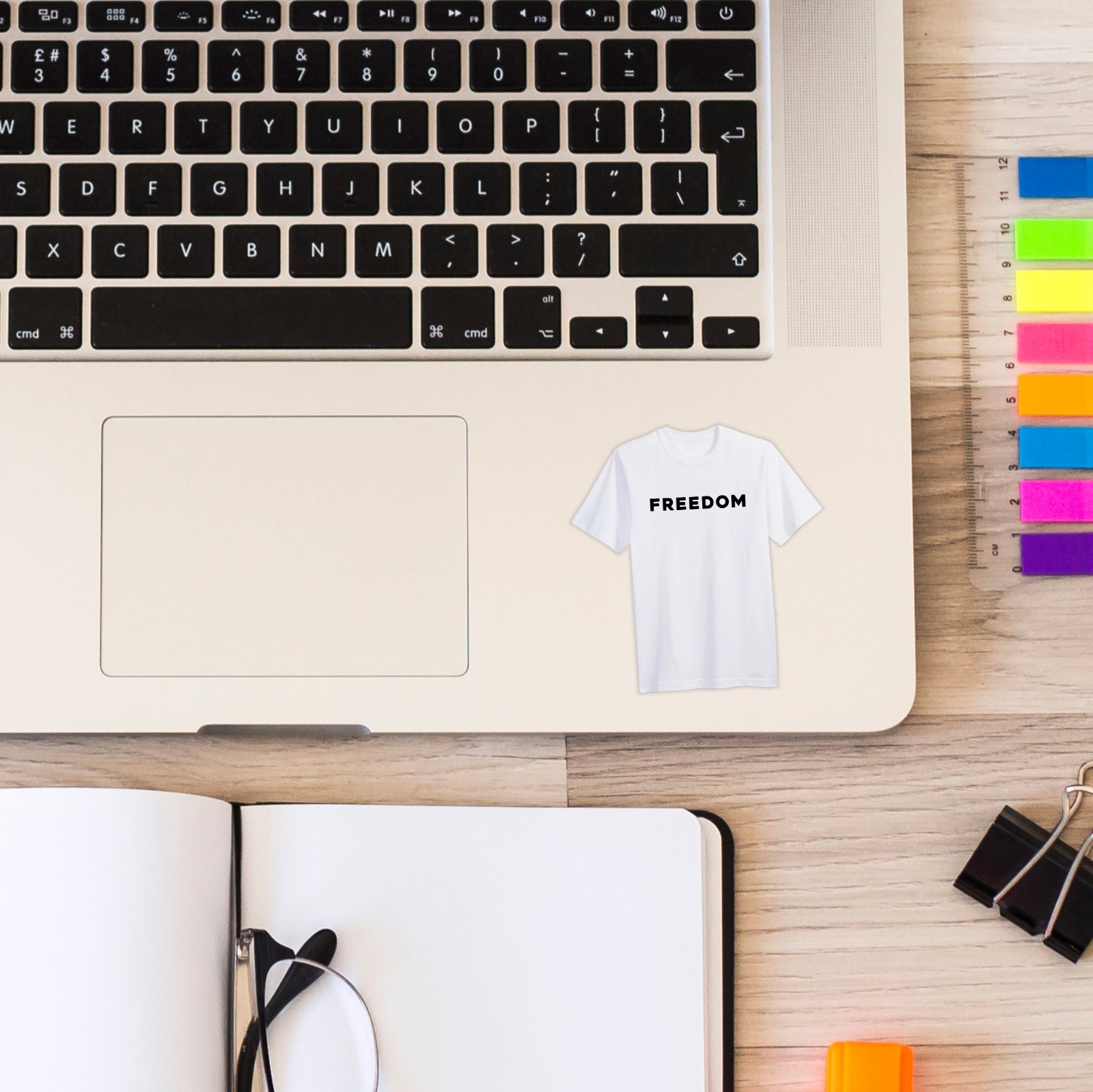 Charlie Kirk FREEDOM White T Shirt Sticker Patriotic Sticker Laptop Decal