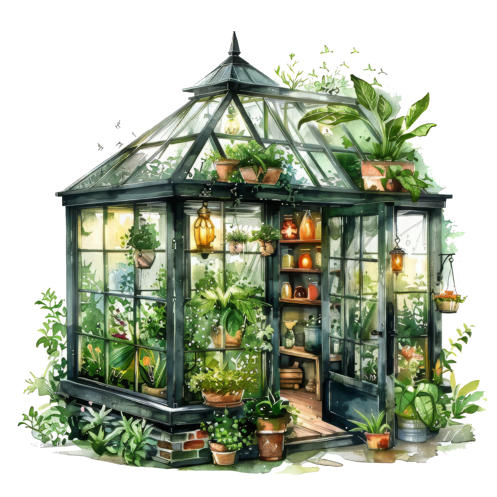 Wall decal sticker enchanted greenhouse wall sticker 18 x 18 cm large