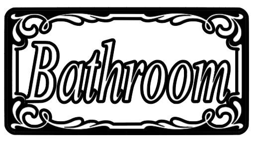 Bathroom Signs Door Decor Self Adhesive Vinyl