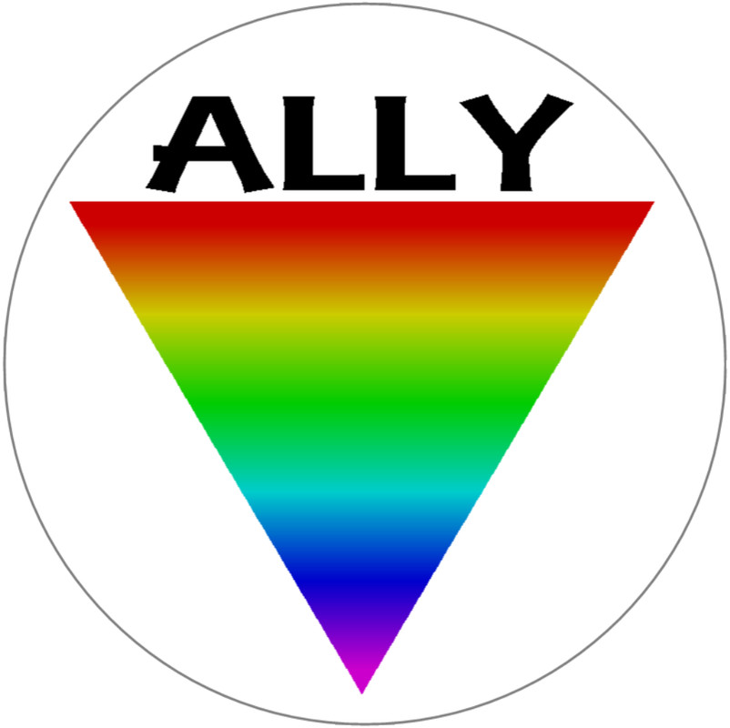 Ally – Rainbow Triangle LGBTQ+ – 3 Inch Circle Sticker 3" x 3"