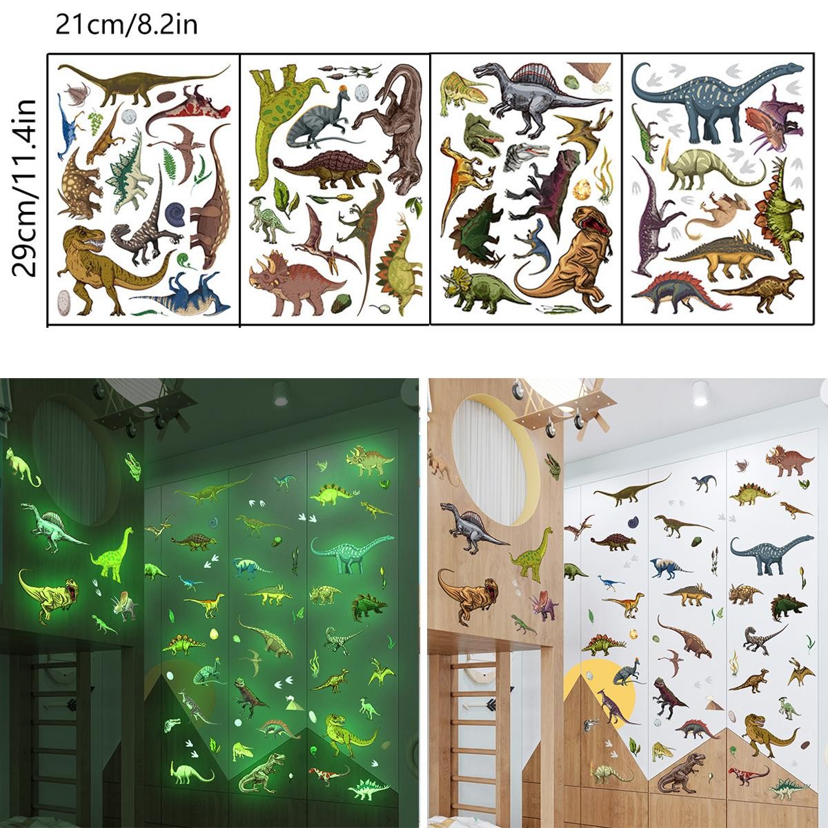 Glow-in-dark Dino Wall Decals – Removable, Luminous, Fun & Easy to Apply