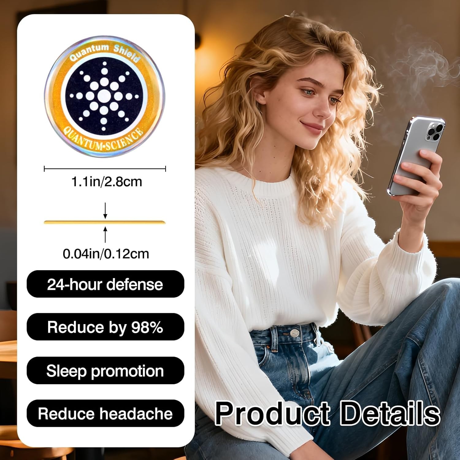8-Pack Radiation Blocking Stickers – Gold & Silver Energy Balancers for Devices