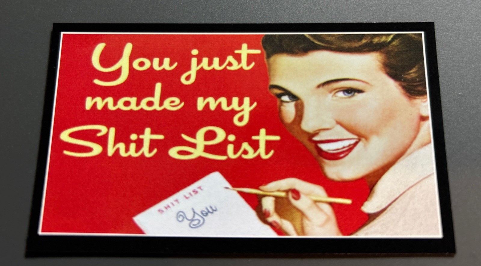 Fridge Magnet: YOU JUST MADE MY $H!T LIST (Funny Vintage Retro Humor)