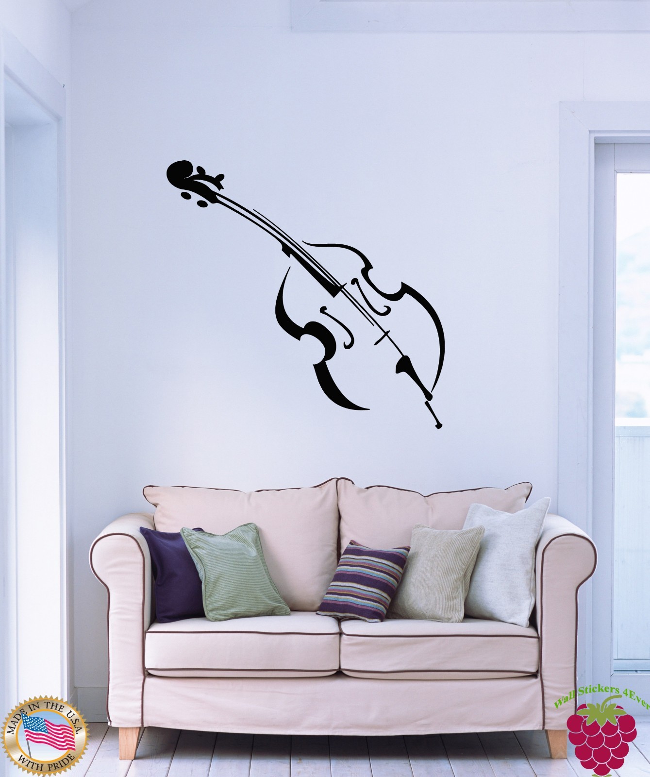 Wall Stickers Vinyl Decal Violin Musical Instrument Music (z1060)