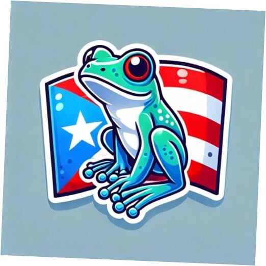 Puerto Rico Coqui Frog Vinyl Sticker Decal – 4 Inches – Waterproof & Durable – 1