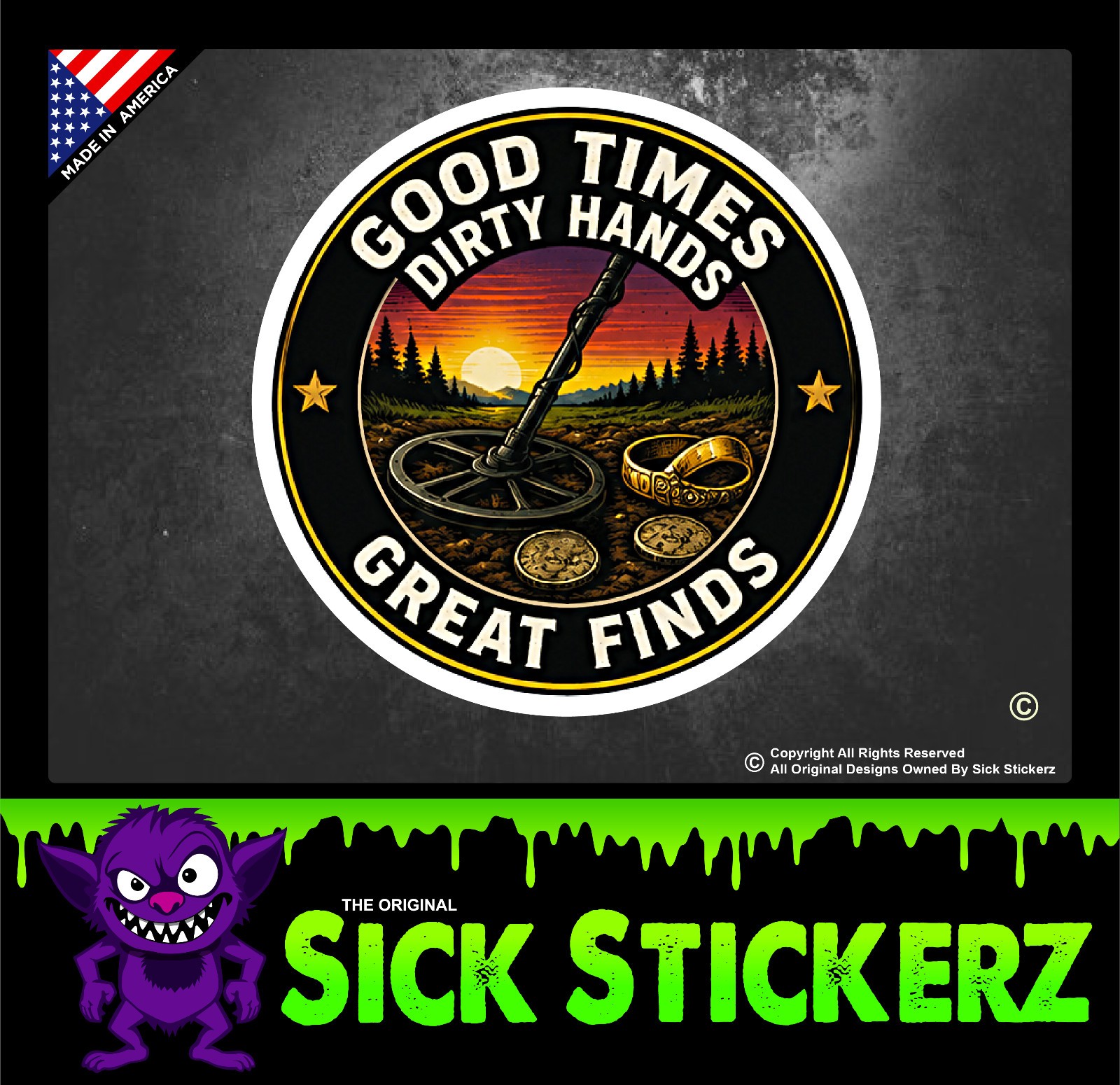 Metal Detector Hobby Sticker Decal Car Truck Window Dirt Fishing Coins Gold