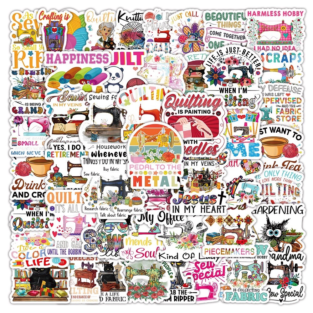 20 Random Sewing Stickers Quilting DIY Craft Decals Laptop Hydro Free Shipping!