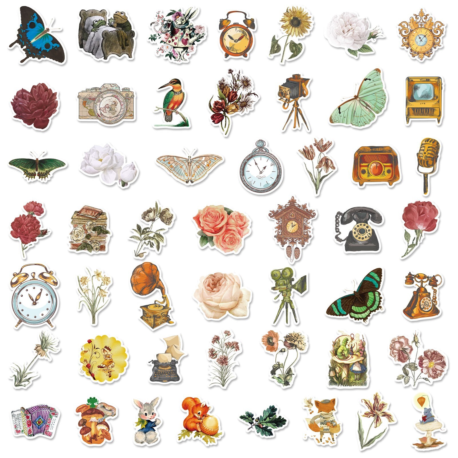 200pcs Retro Cottagecore Vintage STICKER PACK，#170171174200