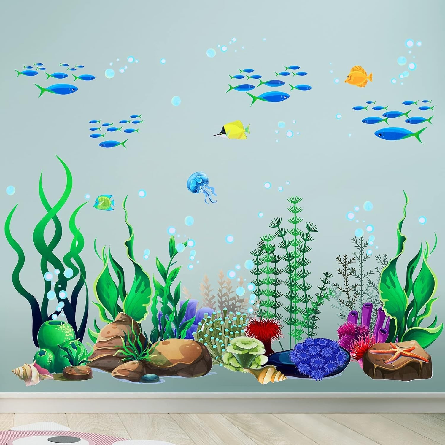 Underwater Sea Creatures Wall Decals 4 Sheets Included
