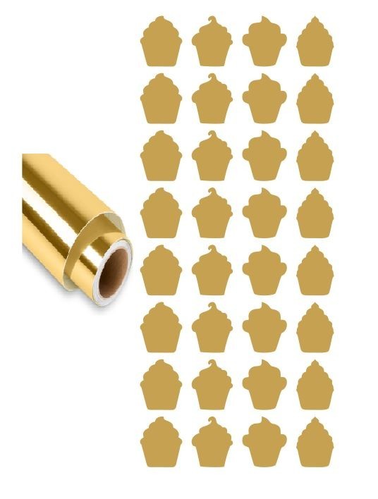 Cupcake Stickers Sticker Chrome Gold 1" DC12