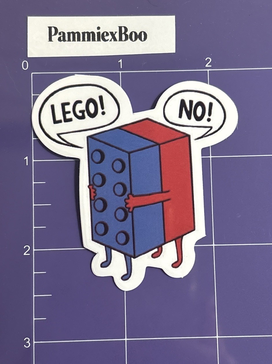 Lego Cute Red Blue Couple Love – Skateboard Longboard- Gloss Vinyl Sticker 1pc