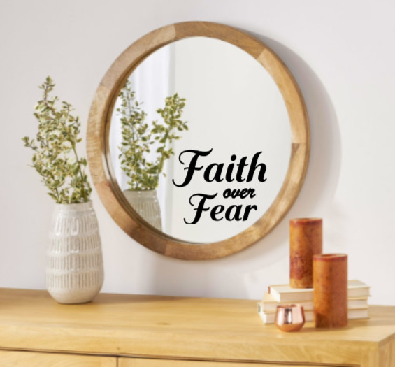 Faith Over Fear Vinyl Decal Bumper Sticker Car Truck Window Mirror Home Decor