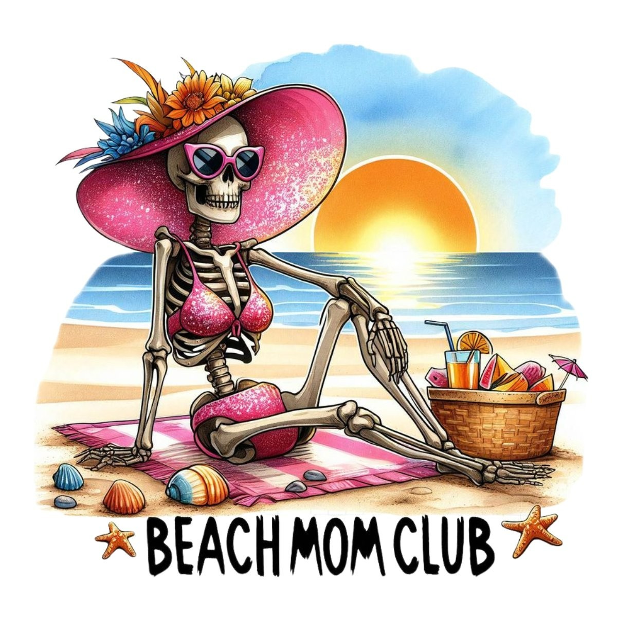Beach Mom Club Sticker Decal Laptop Wall Mirror Cup Tumblr Locker