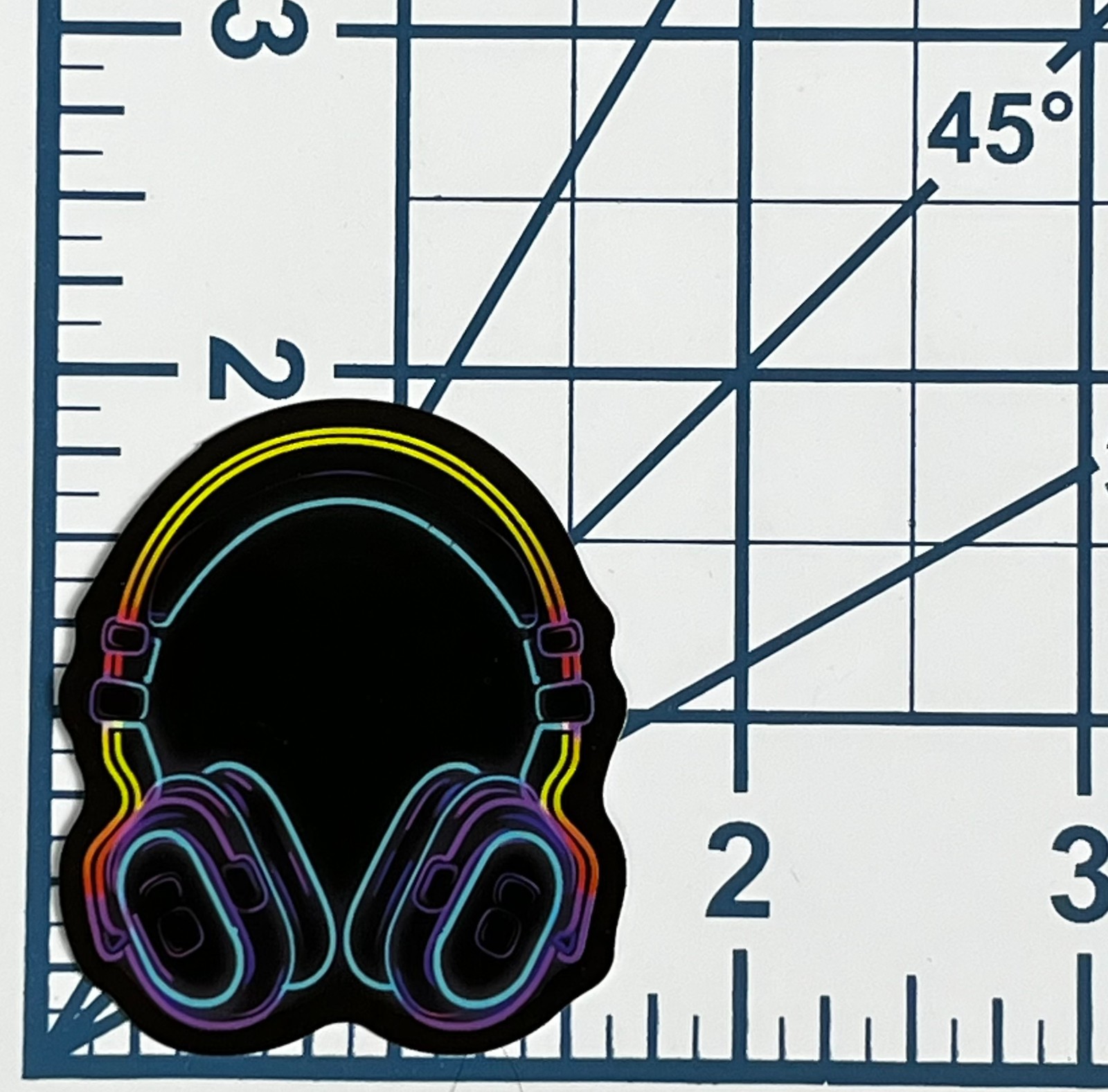 Retro Headphones Vinyl Sticker Neon Airbrush Aesthetic Decal Glow Music Dj Art