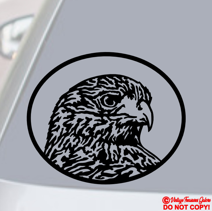HAWK Vinyl Decal Sticker Car Window Wall Bumper RED-TAILED BIRD OF PREY TUAH JDM