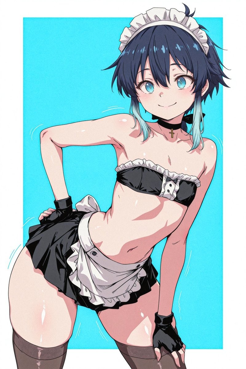 Cute Anime Maid Boy Nsf Sticker Print Glossy Vinyl Decal