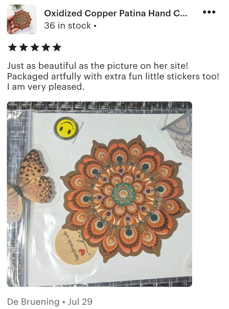 Oxidized Copper Mandala Vinyl Sticker, Meditation Yoga Buddha Water Bottle Decal