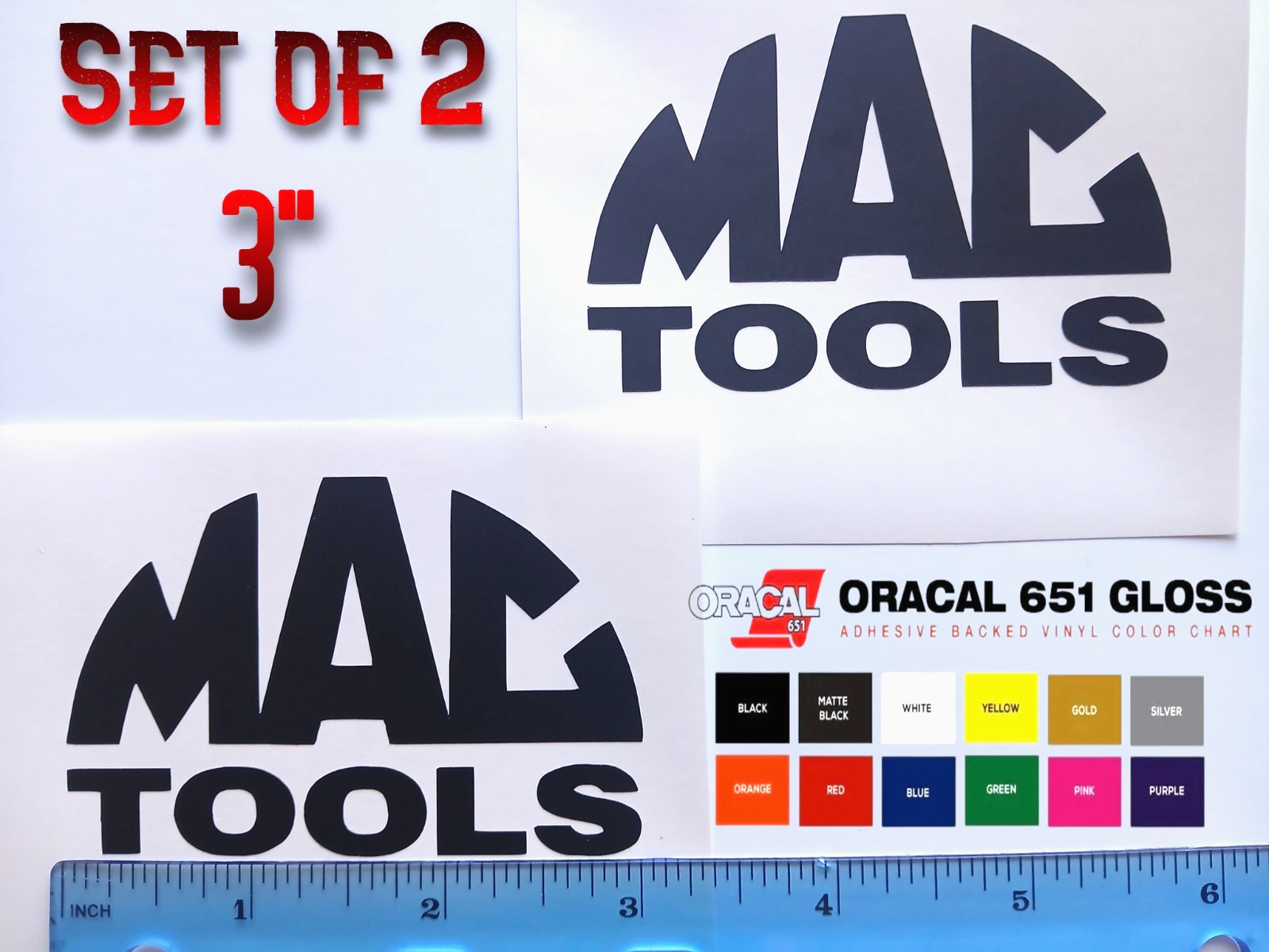 3" Mac Tools Decal Sticker Tool Box Logo Window Mechanic ASE Technician Ratchet