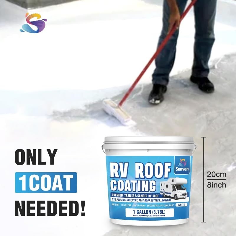 RV Roof Sealant RV Roof Coating RV Roof Sealant White 1 Gallon Waterproof Sol…