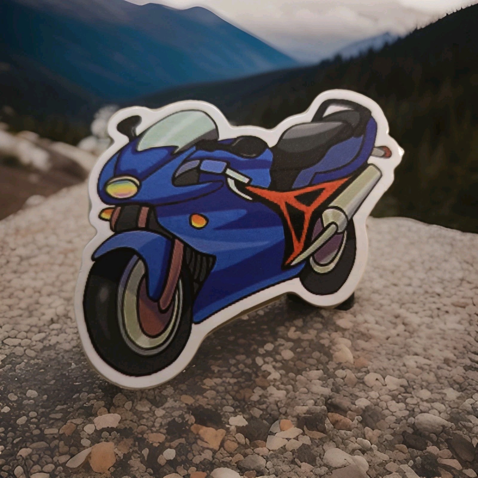 Ducati Motorcycle Sticker 2.5" X 2" Vinyl Decal Sportsbike Racing Fast Blue Bike