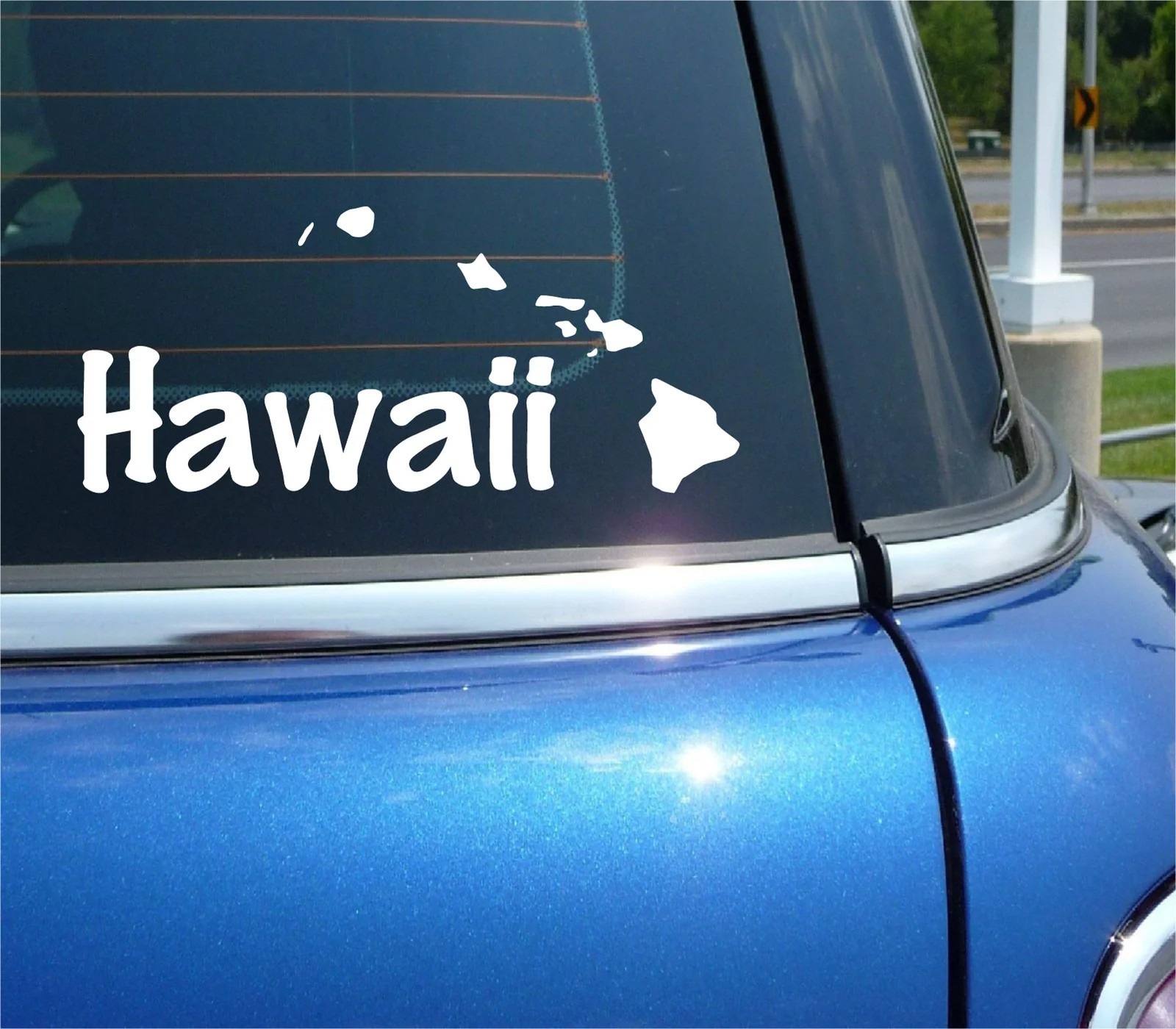 HAWAII ISLANDS STATE WORDING VINYL DECAL STICKER HAWAIIAN CAR TRUCK WINDOW
