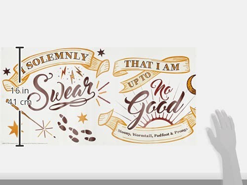 RMK3607GM Harry Potter Marauder's Map Quote Peel and Stick Giant Wall Decals,…