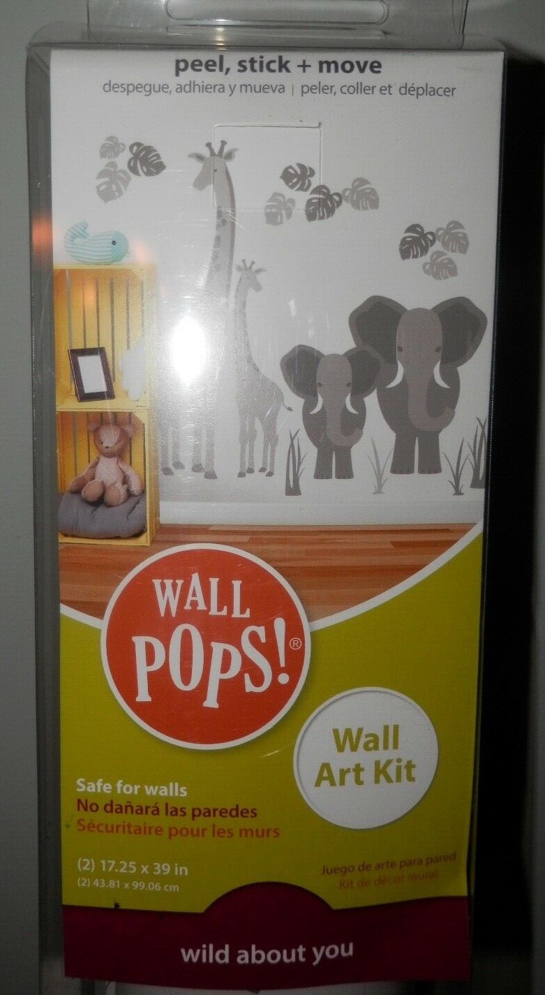 Wall Art Kit Peel Stick & Move 2 sheets "WILD ABOUT YOU" Wall Pops NEW Giraffe