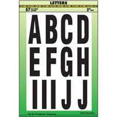NEW HY-KO MM-4L BLACK & WHITE 3" LETTERS STICK ON ADHESIVE 57PC 0250746