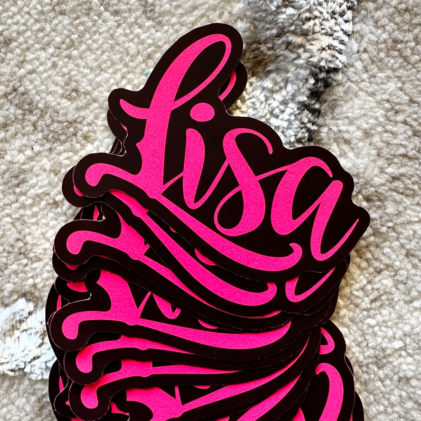 Neon Name Sticker Pack : LISA | for school or Office | graffiti | Calligraphy