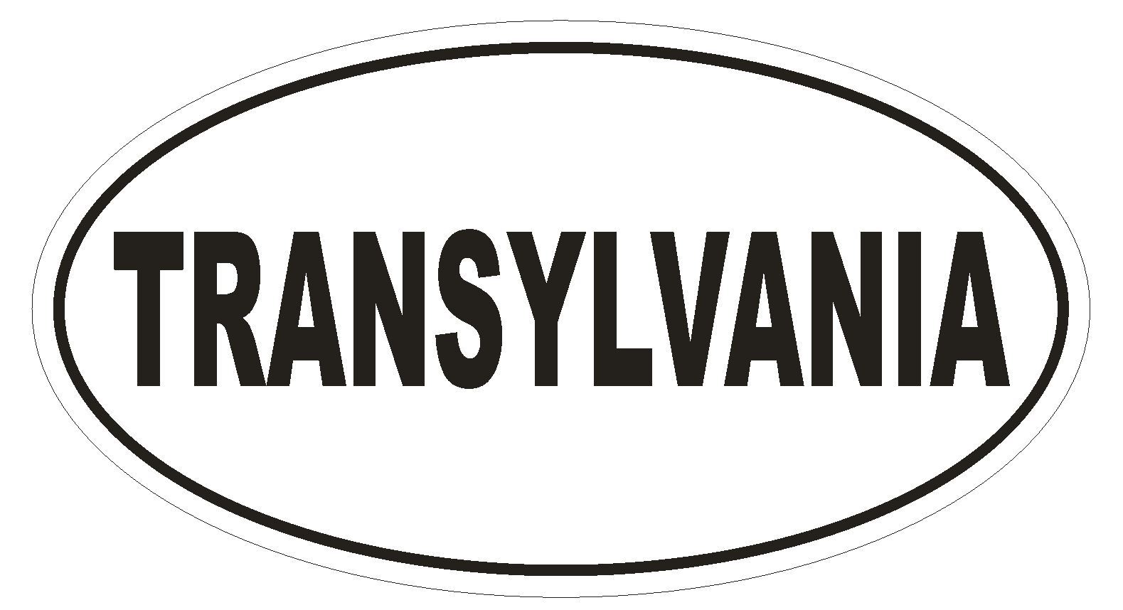 Transylvania Oval Bumper Sticker or Helmet Sticker D2341 Euro Oval Vampire